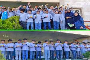 برگزاری مسابقات روبیک در صف صبحگاه